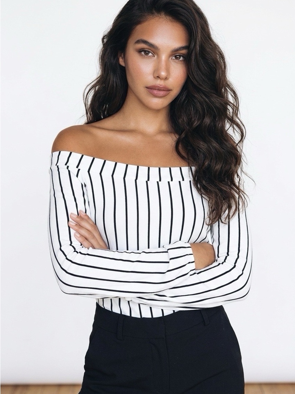 Boohoo over the shoulder top